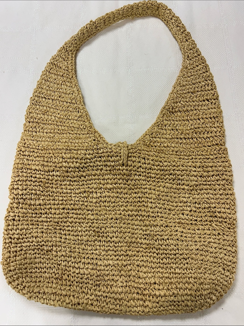 G.H. Bass & Co. Neutral Straw Crochet Shoulder Bag image 2